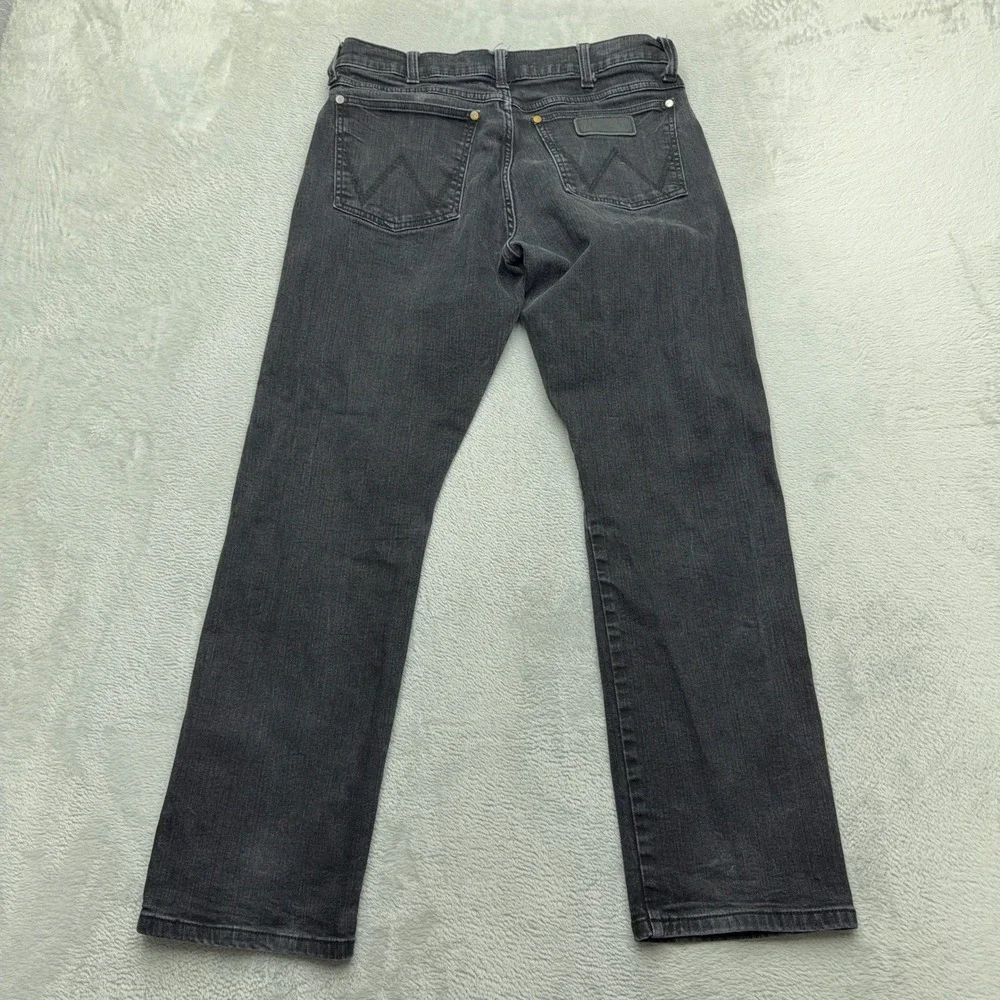 Wrangler Jeans Mens 32x30 Black Retro Slim Straight Stretch Denim Pants